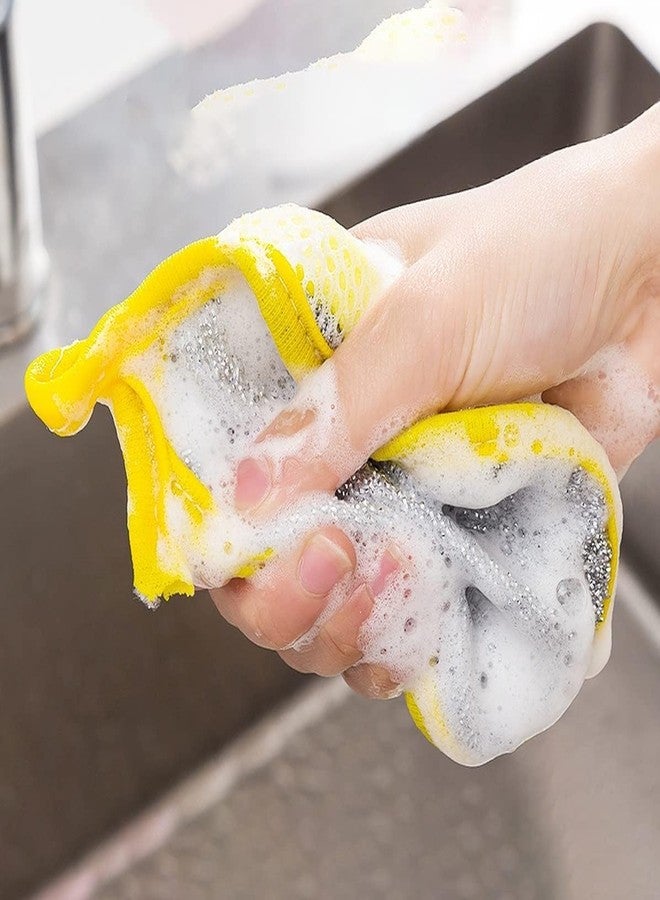 Orbica Dish Sponges, Double Sided Non-Scratch Scrub Cleaning Sponges, Rough Scrubbers Side for Non-Stick Cookware, Soft Microfiber Scrub Side for Dishes (Pack of 5) - Image 3